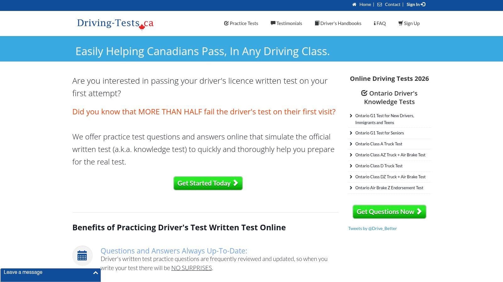 Driving-Tests.ca, Ontario Air Brake Z practice