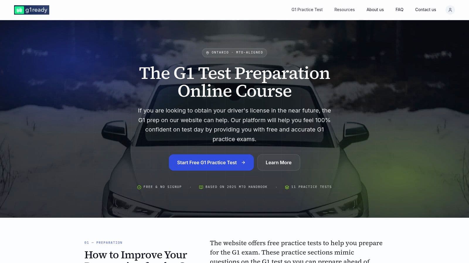 Screenshot from https://www.g1ready.ca