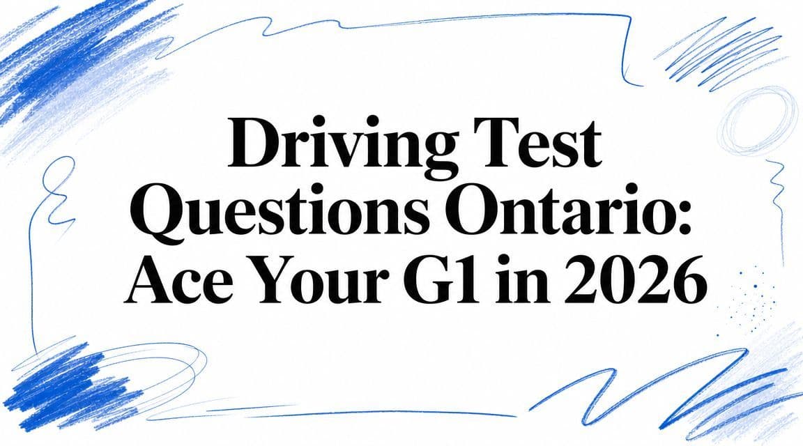 Driving Test Questions Ontario: Ace Your G1 in 2026