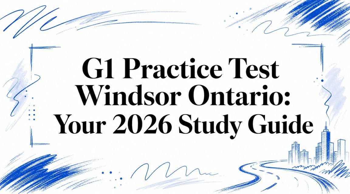 G1 Practice Test Windsor Ontario: Your 2026 Study Guide