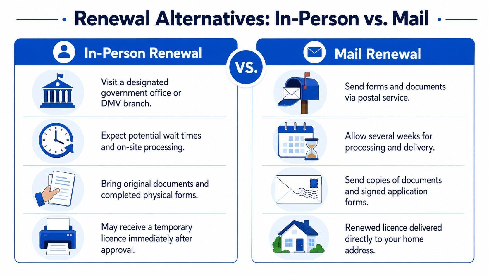 In-Person and Mail Renewal Alternatives